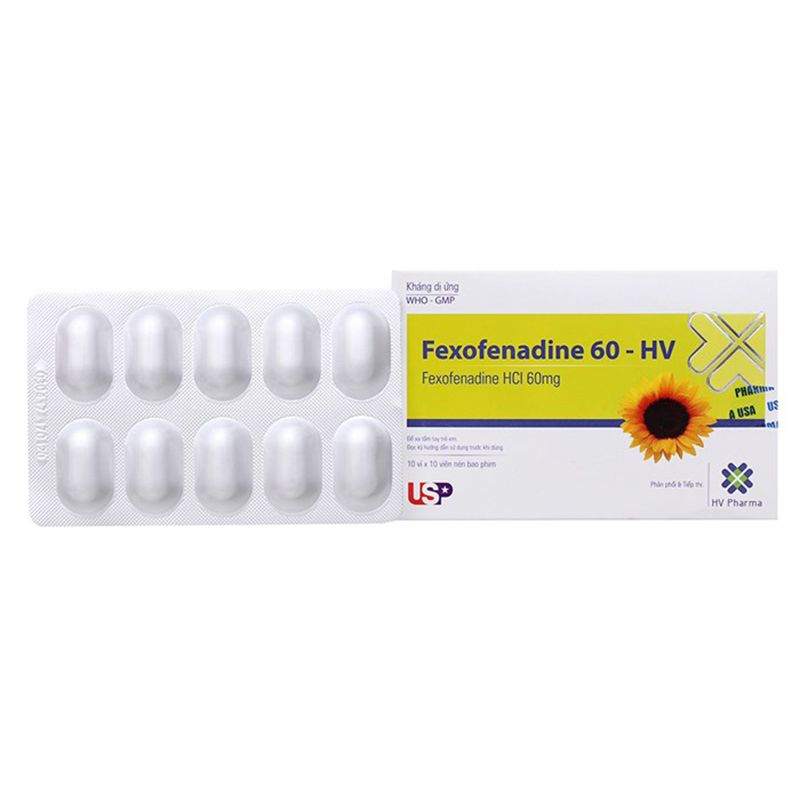 Fexofenadin 60 HV USP (Hộp 100 viên)