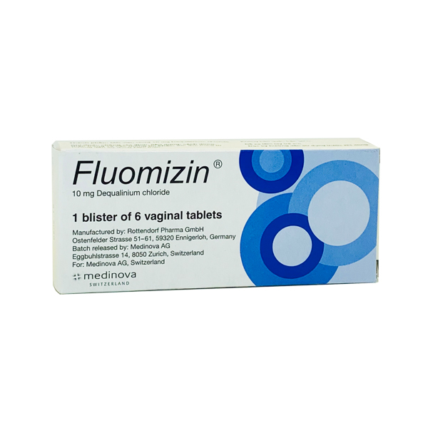 Viên đặt Fluomizin Dequalinium Chloride 10mg Medinova (Hộp 6 viên)