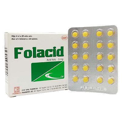 Folacid Acid Folic 5mg Pharmedic (Hộp 80 viên)