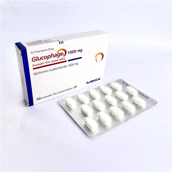 Glucophage Metformin 1000mg Merck (Hộp 30 viên)