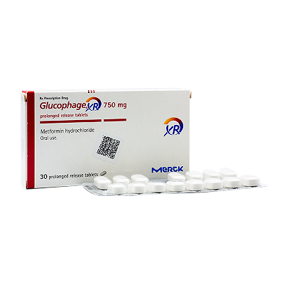 Glucophage XR Metformin 750mg Merck (Hộp 30 viên)
