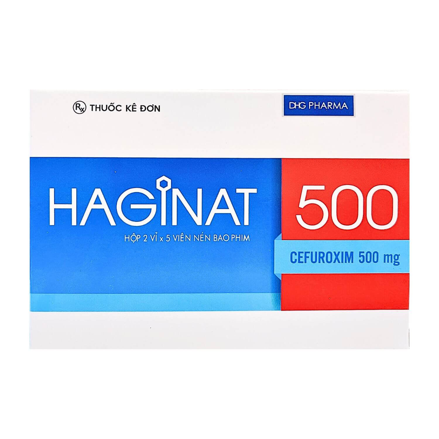 Haginat Cefuroxim 500mg DHG Hậu Giang (Hộp 10 viên)