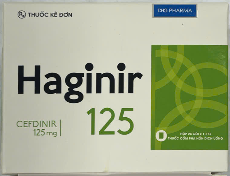 Haginir Cefdinir 125mg DHG Hậu Giang (Hộp 24 gói)
