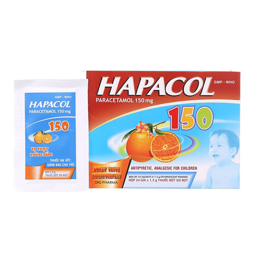 Hapacol 150mg DHG Hậu Giang (Hộp 24 gói x 1.5g)