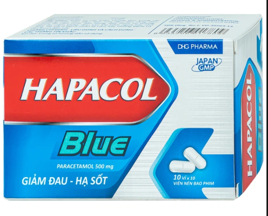 Hapacol Blue 500mg DHG Hậu Giang (Hộp 100 viên)