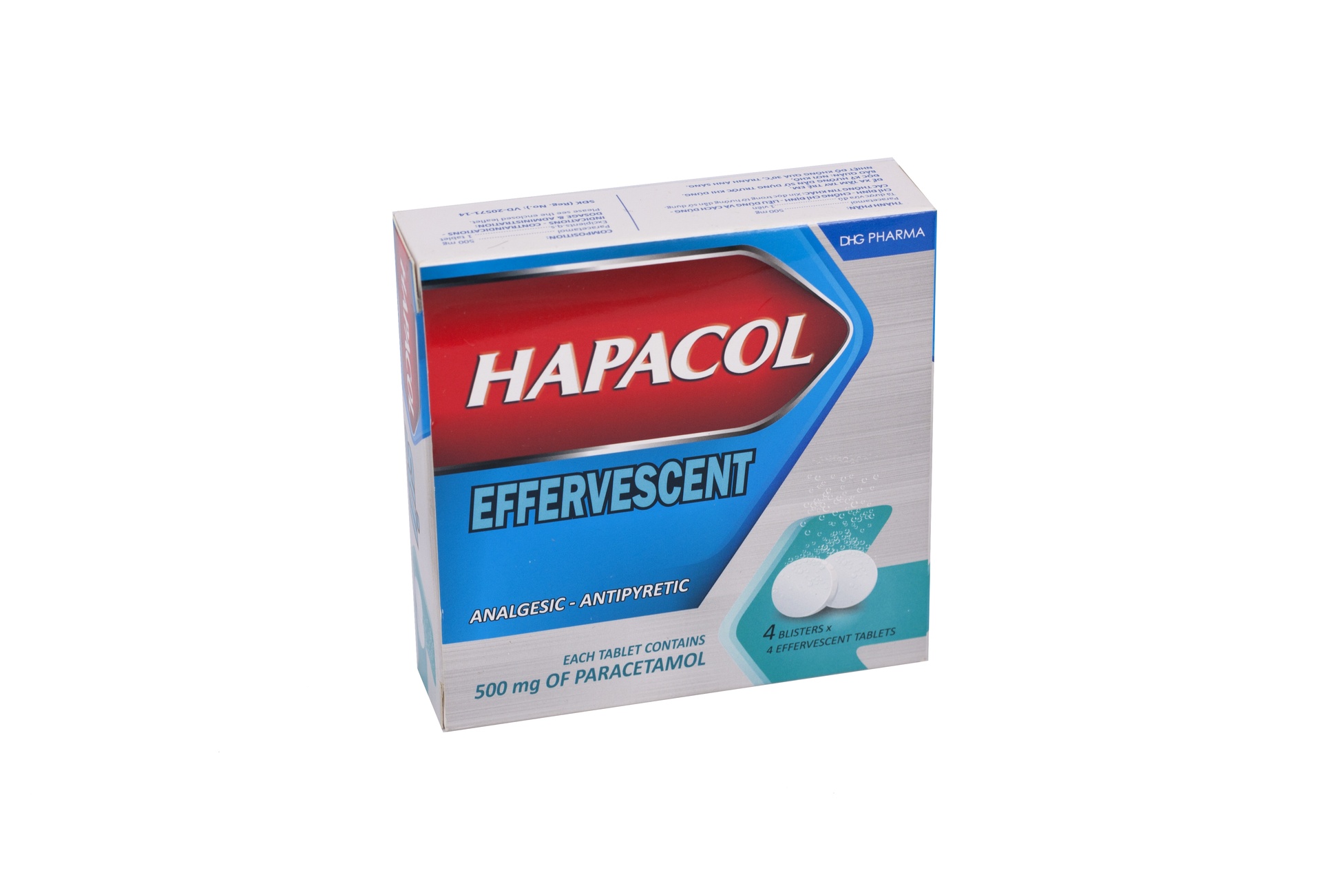 Hapacol Sủi 500mg DHG Hậu Giang (Hộp 16 viên)