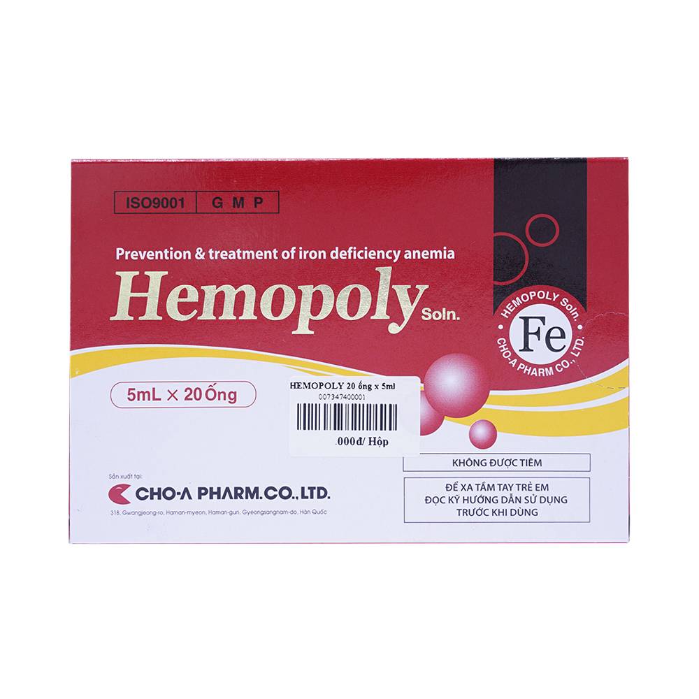 Dung dịch uống Hemopoly Choapharm Hàn Quốc (Hộp 20 ống x 5ml)