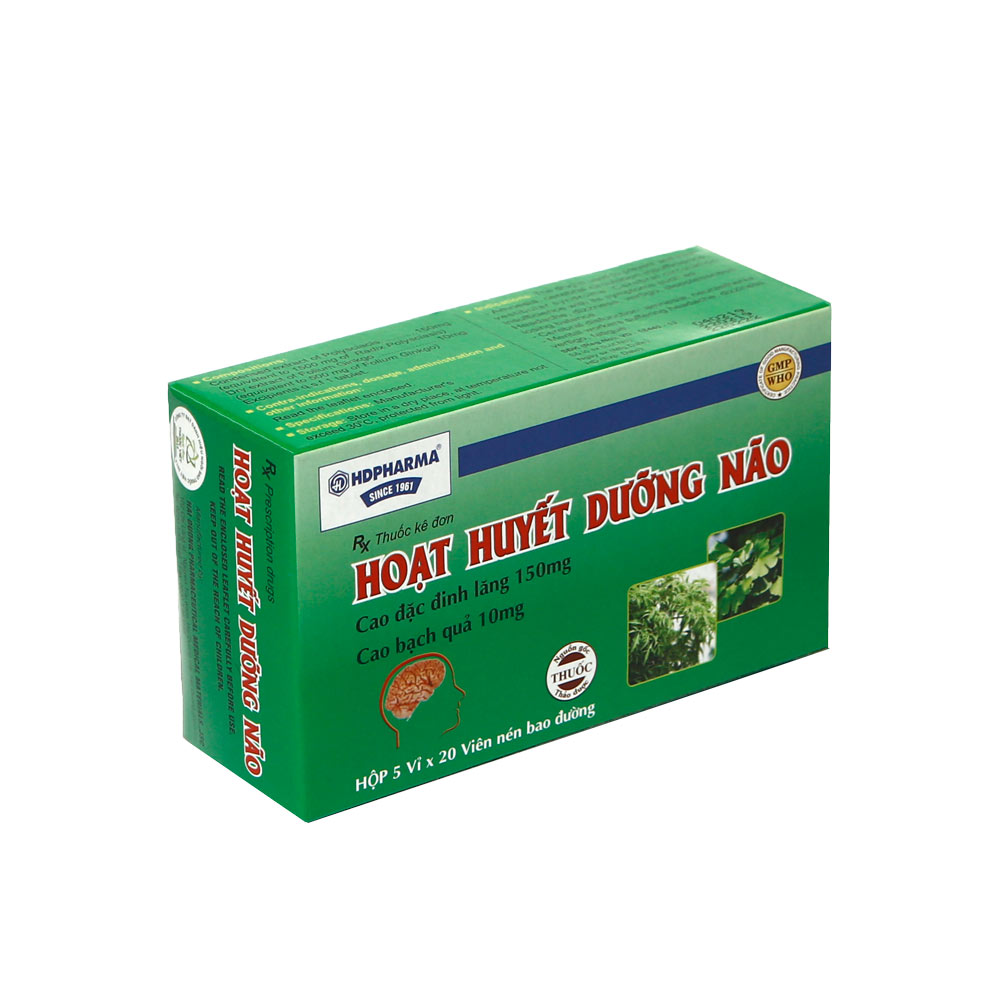 Hoạt huyết dưỡng não 150mg/10mg Hải Dương (Hộp 100 viên)