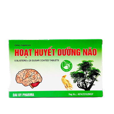 Hoạt Huyết Dưỡng Não Bao Đường Đại Uy (Hộp 100 viên)