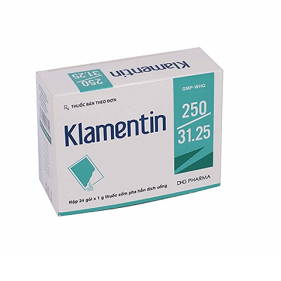 Klamentin 250/31.25 DHG Hậu Giang (Hộp 24 gói)