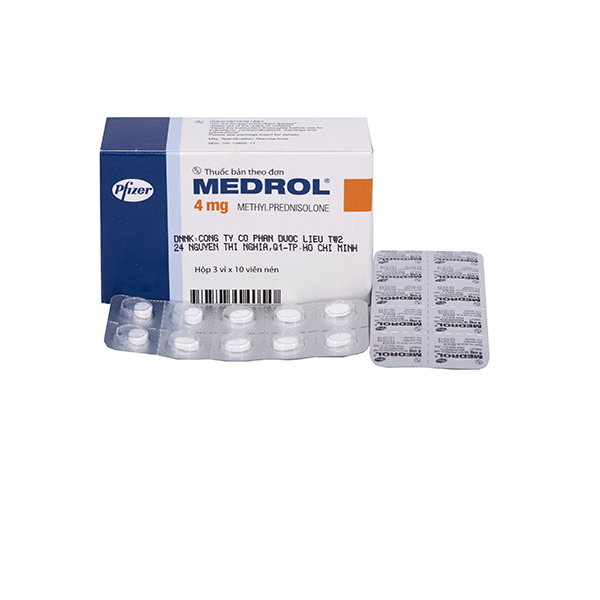 Medrol 4mg Methyl Prednisolone Pfizer (Hộp 30 viên)