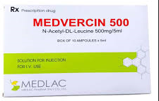 Medvercin N acetyl DL Leucine 500mg/5ml (Hộp 10 ống x 5ml)