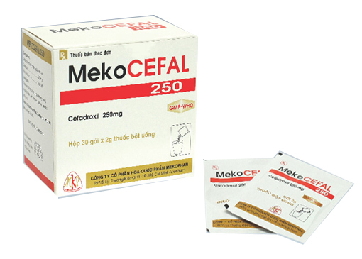 Mekocefal 250 Cefadroxil 250mg Mekophar (Hộp 30 gói x 2g)