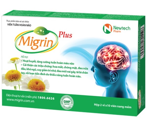 Viên uống Migrin Plus tuần hoàn não CVI (Hộp 20 viên)