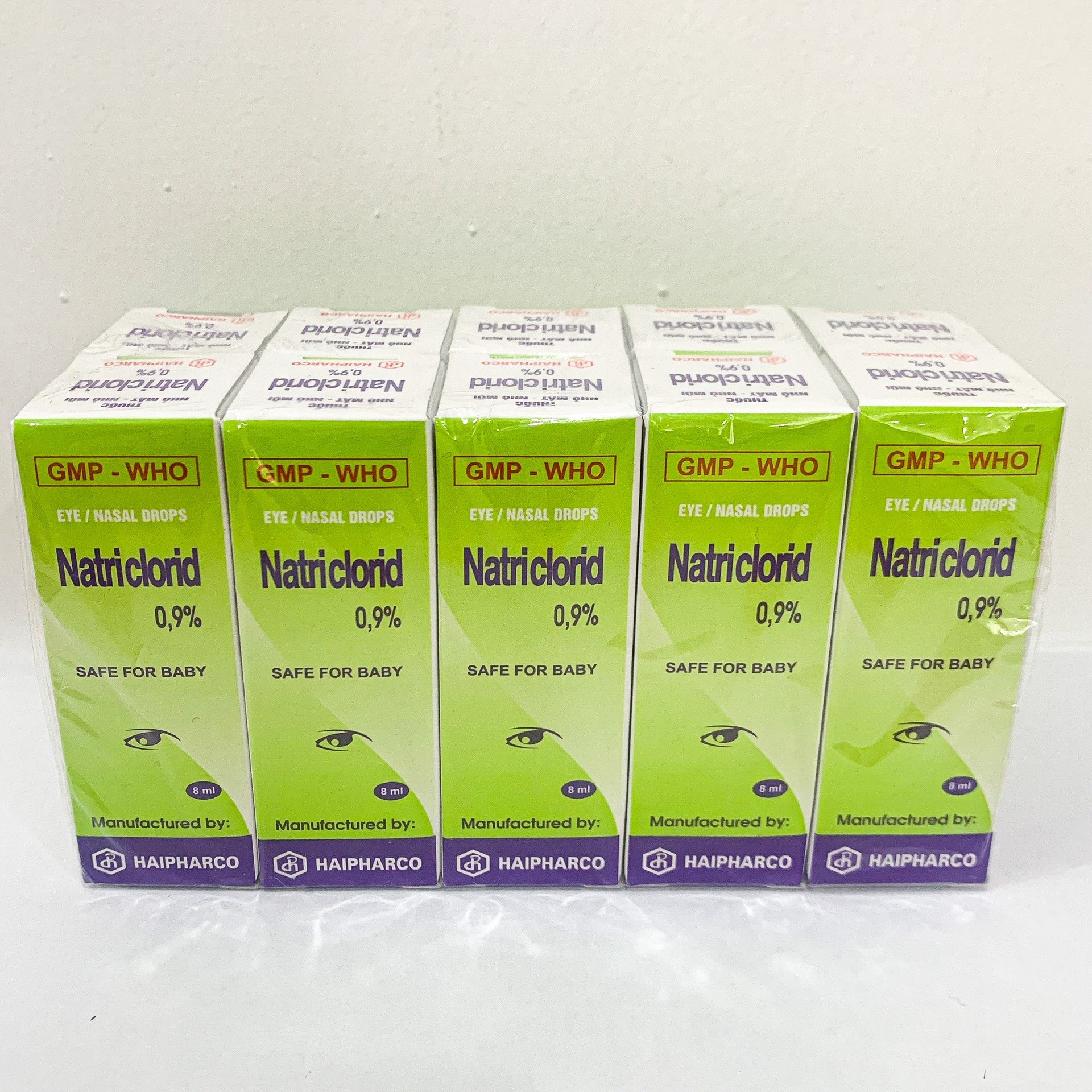Nhỏ mắt Natri Clorid 0.9% Hải Phòng rẻ (Cọc 10 chai x 8ml)