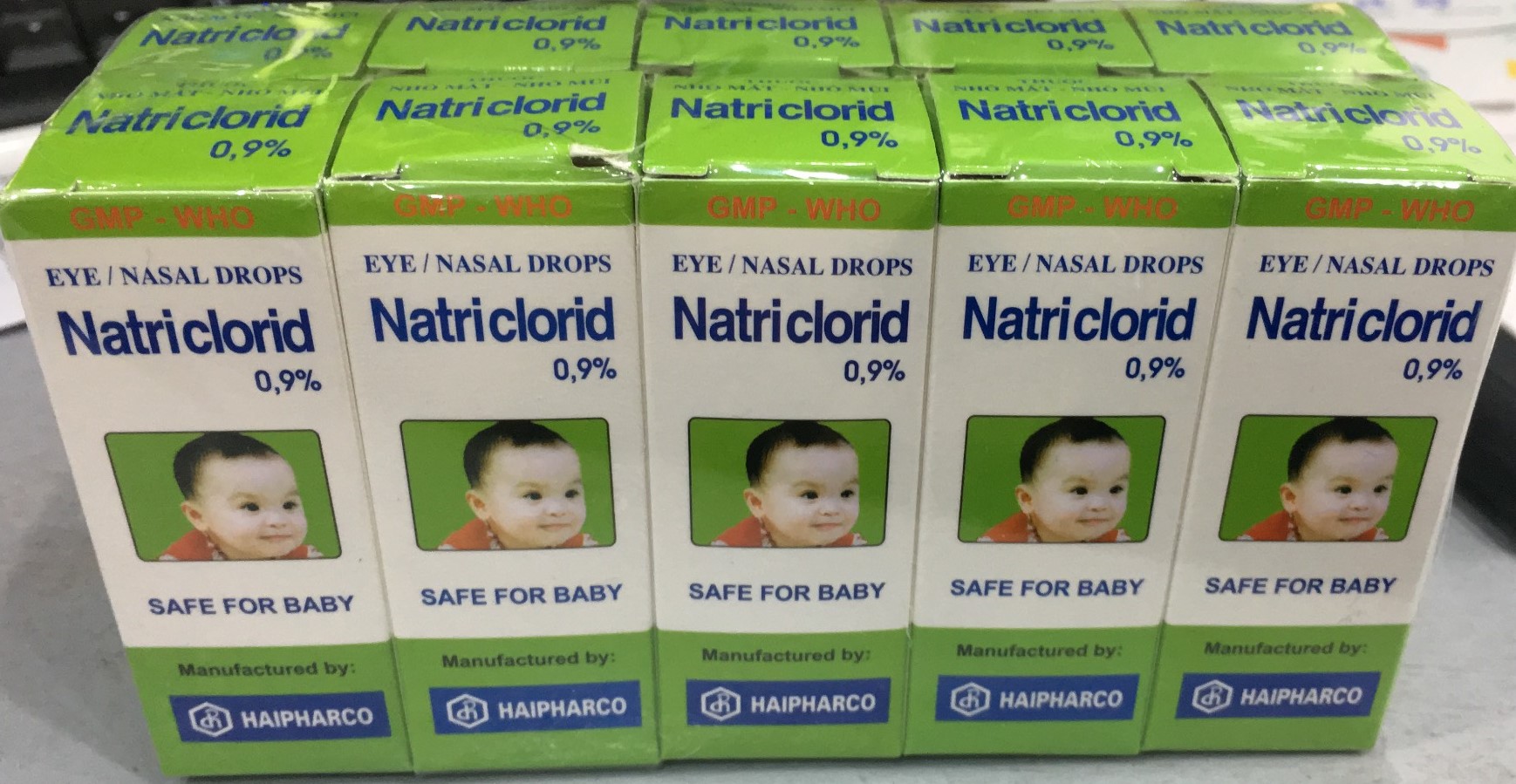 Nhỏ mắt Natri Clorid 0.9% mũi Hải Phòng đắt (Cọc 10 lọ x 10ml)