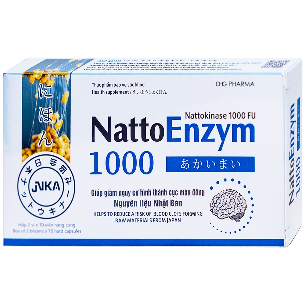NattoEnzym nattokinase 1000FU DHG Hậu Giang (H/20v)