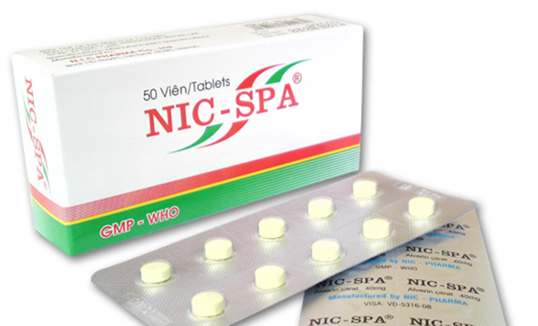 Nic Spa Alverin Citrat 40mg NIC (Hộp 50 viên)