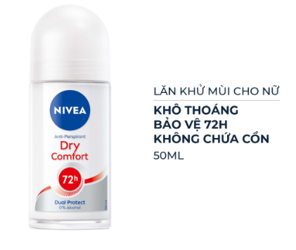 Lăn khử mùi Nữ Nivea Dry Comfort Thái Lan (Lọ 50ml)