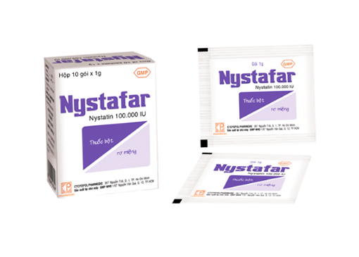 Nystafar Nystatin 100.000IU Pharmedic (Hộp 10 gói x 1g)