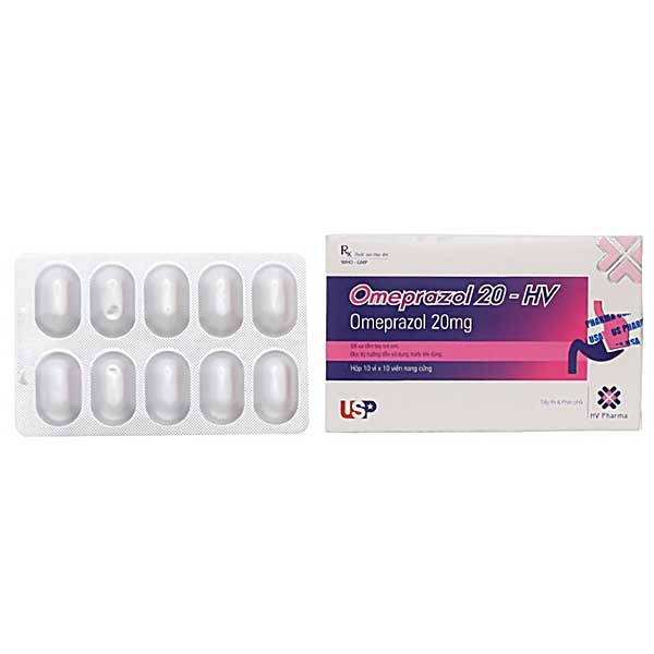 Omeprazol 20mg Hv USP (Hộp 100 viên)