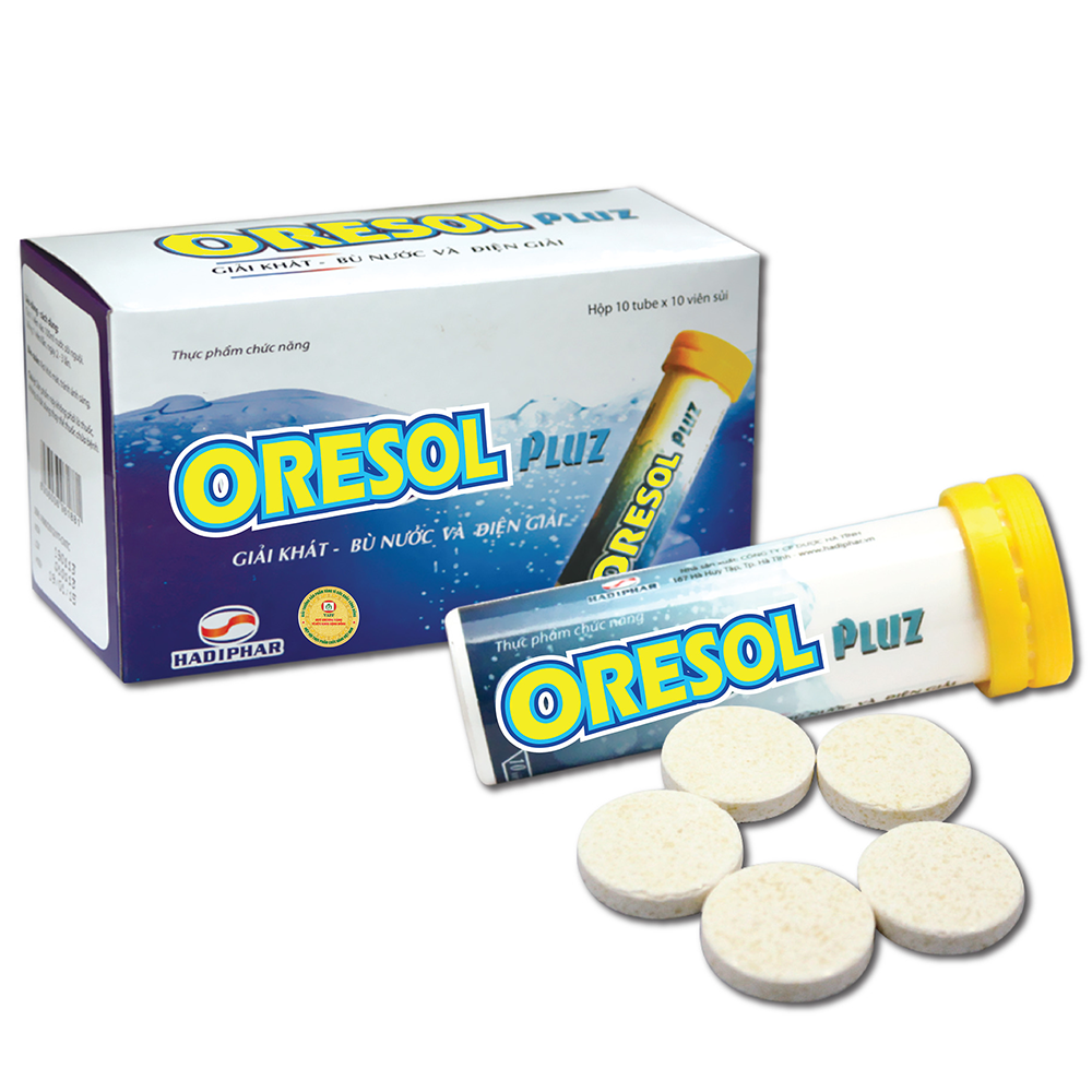 Oresol pluz sủi Hà Tĩnh (Hộp 10 tuýp x 10 viên)