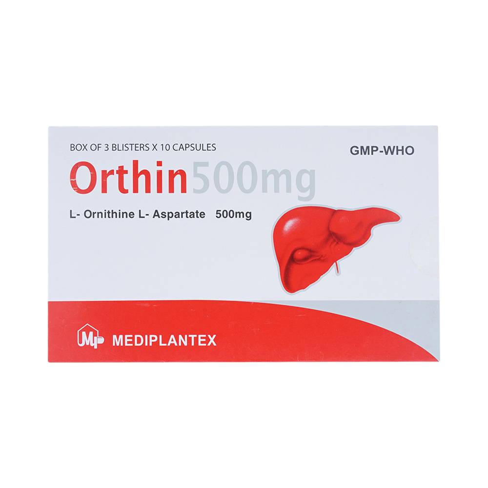 Orthin 500mg Mediplantex (Hộp 30 viên)