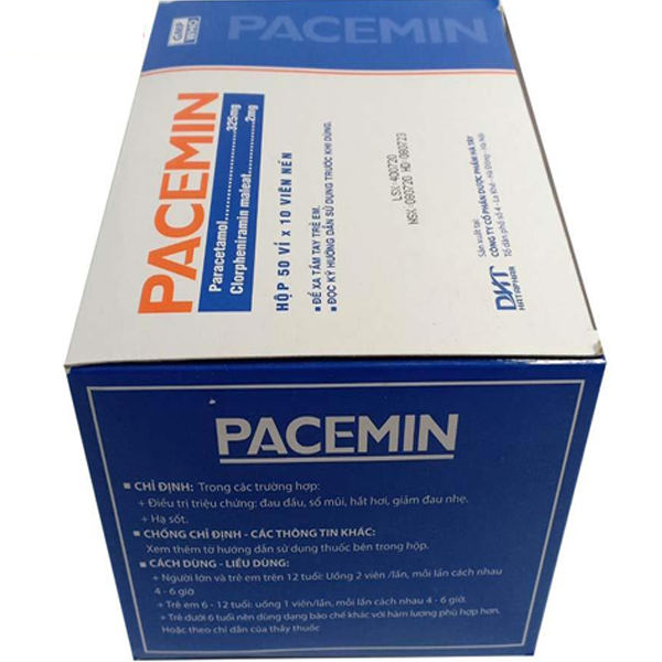 Pacemin Paracetamol 325mg Hà Tây (Hộp 500 viên)