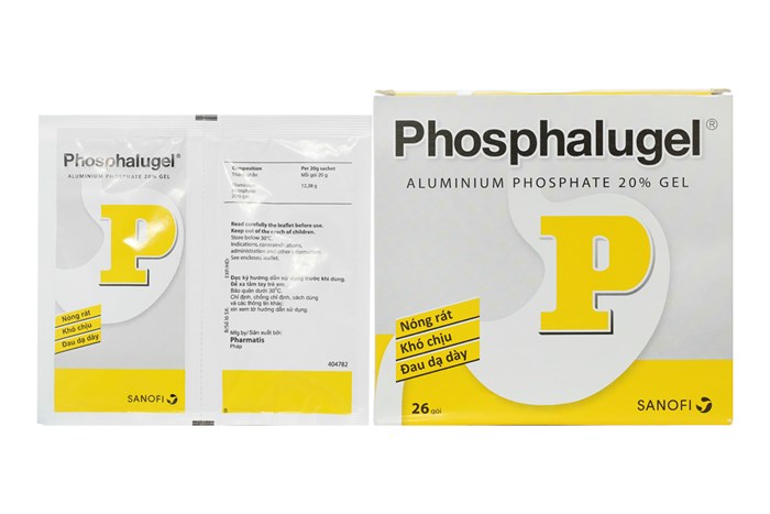 Phosphalugel Aluminum phosphat 12.38 Sanofi (Hộp 26 gói)