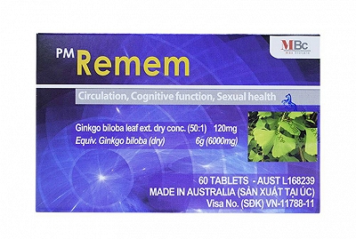 Viên uống PM Remem Ginkgo Biloba 120mg Max Biocare (Hộp 60 viên)