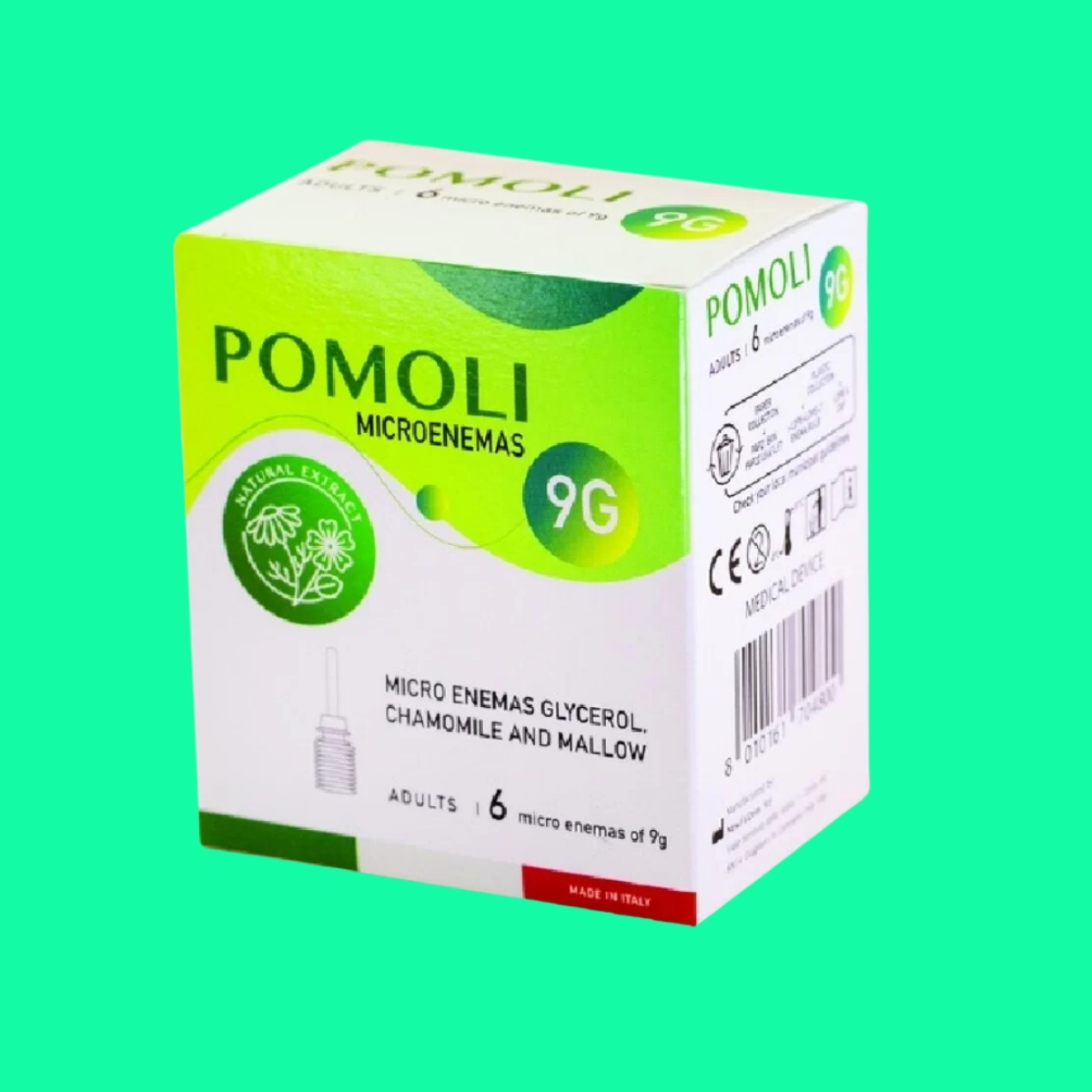 Dung dịch thụt POMOLI Microenemas 9g Ý ( Nova 1947 Microclismi ) (Hộp 6 ống x 9g)