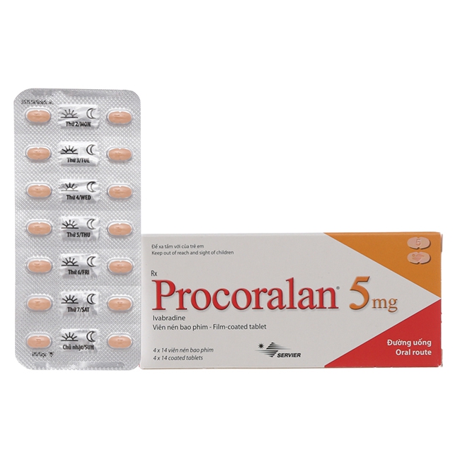 Procoralan Ivabradin 5mg Servier Pháp (H/56v)
