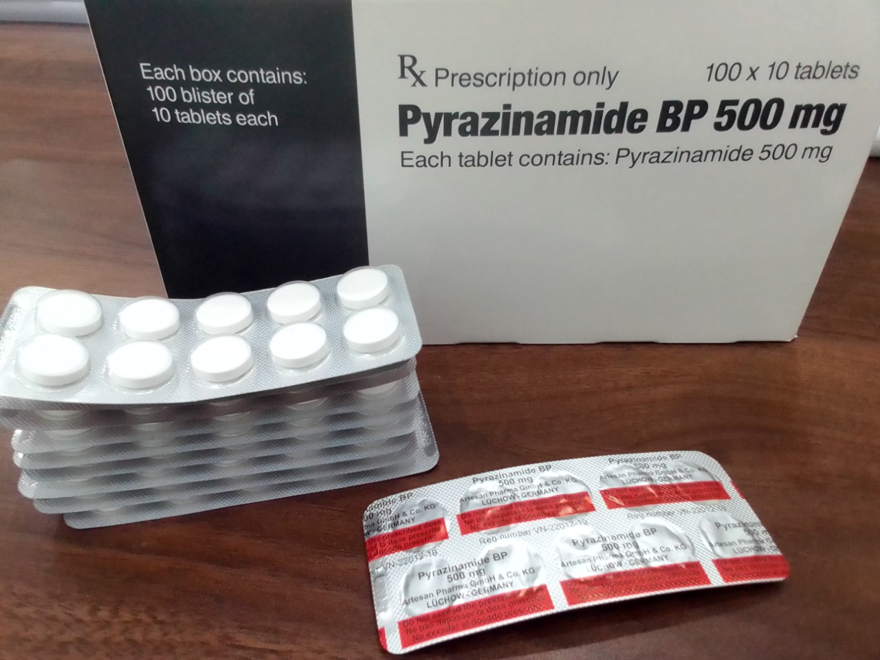 Pyrazinamide BP 500mg (Vỉ 10 viên Đức)