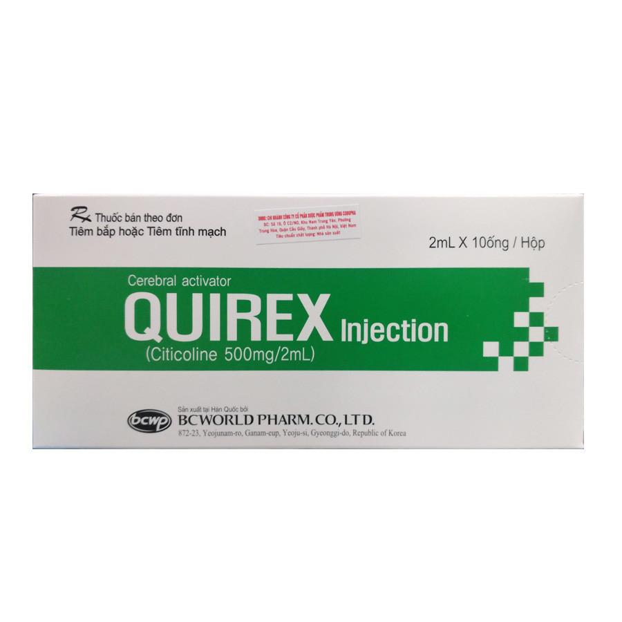 Tiêm Quirex Citicoline 500mg/2ml BCWorld Hàn Quốc (Hộp 10 ống x 2ml)