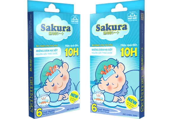 Miếng dán hạ sốt Sakura Dán Nhất Nhất (Hộp 6 miếng)