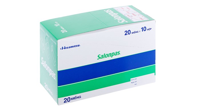 Salonpas dán giảm đau kháng viêm Hisamitsu (Hộp 10 hộp x 20 miếng)