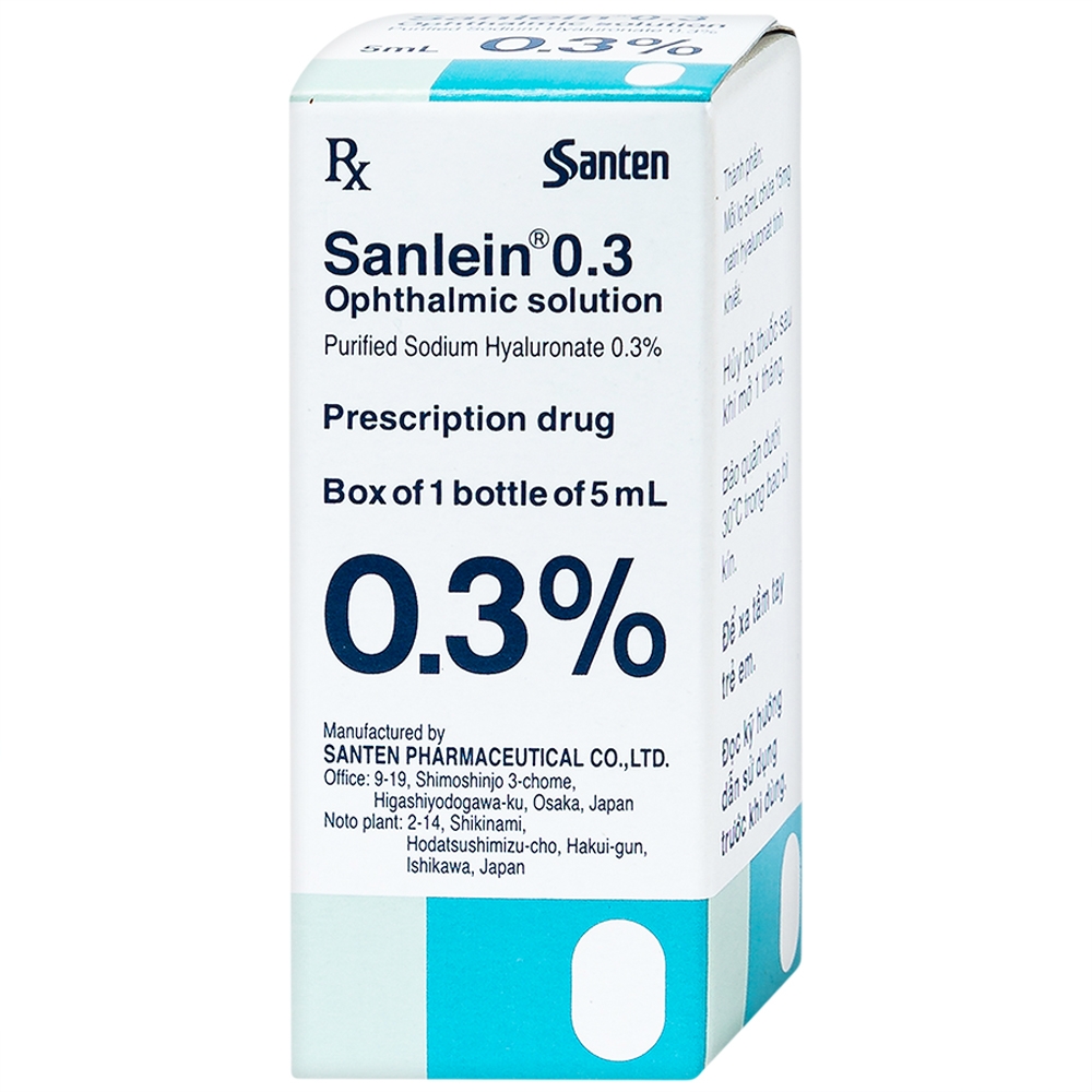 Nhỏ mắt Sanlein 0.3% Santen (Lọ 5ml)