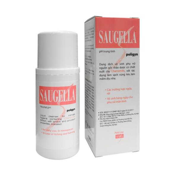 Saugella Poligyn dung dịch vệ sinh phụ nữ màu Hồng Italy (Lọ/100ml) date 09/2025