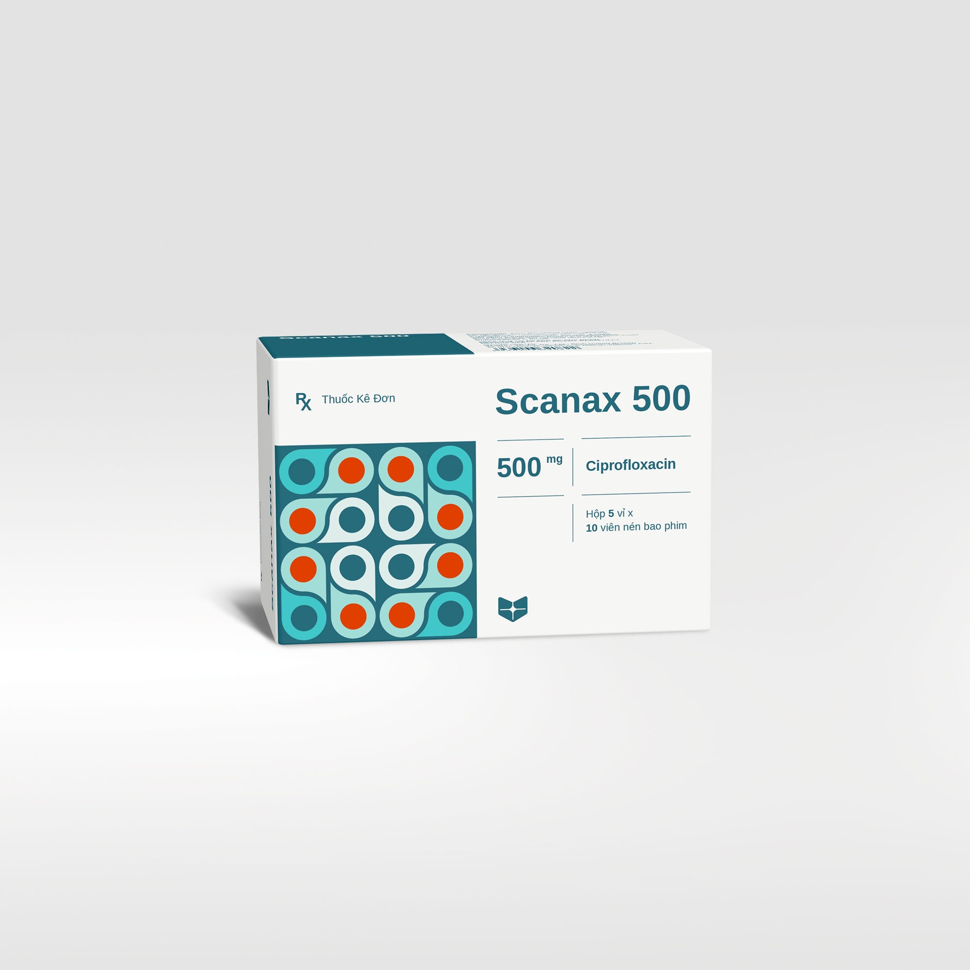 Scanax 500 Ciprofloxacin 500mg vỉ nhôm Stella (Hộp 50 viên)