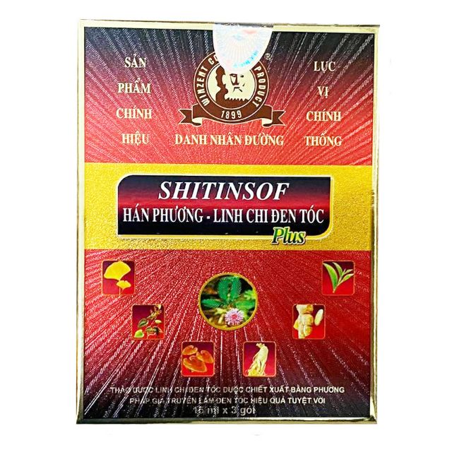 Shitinsof gội đen tóc Hán Phương (Hộp 3 gói x 15ml)