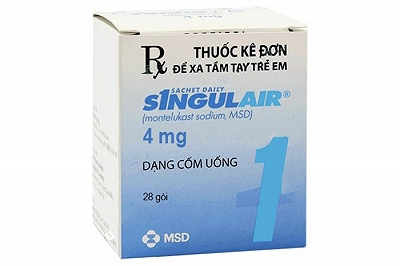 Singulair Montelukast (Gói 4mg Thuốc bột MSD Hộp 28 gói)