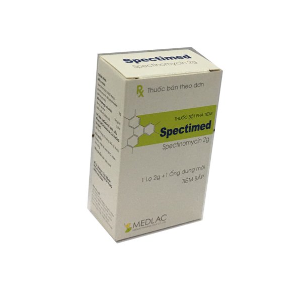 Tiêm Spectimed Spectinomycin 2g Medlac Ý (Hộp 1 lọ + 1 ống)