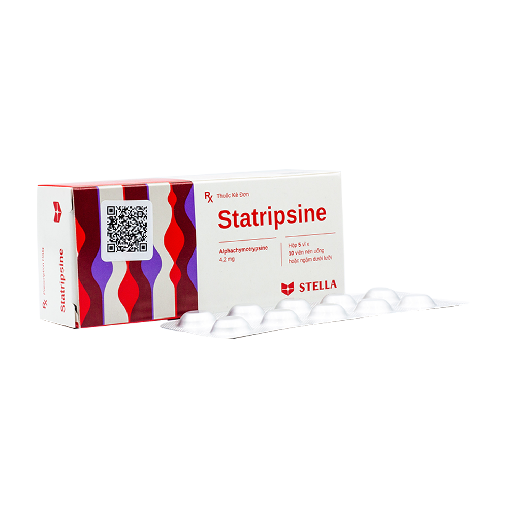 Statripsine Alphachymotrypsine 4,2mg Stella (Hộp 50 viên)