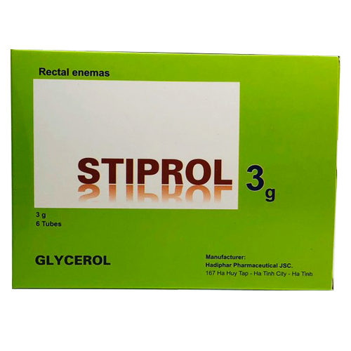 Dung dịch thụt Stiprol Glycerol 2.25g/3g TE Hà Tĩnh (Hộp 6 tuýp x 3g)