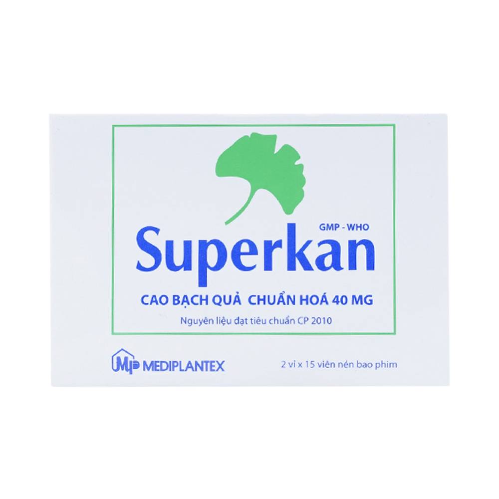 Superkan cao bạch quả 40mg Mediplantex (Hộp 30 viên)