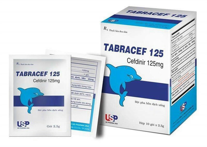 Tabracef Cefdinir 125mg gói bột USP (Hộp 10 gói x 2.5g)