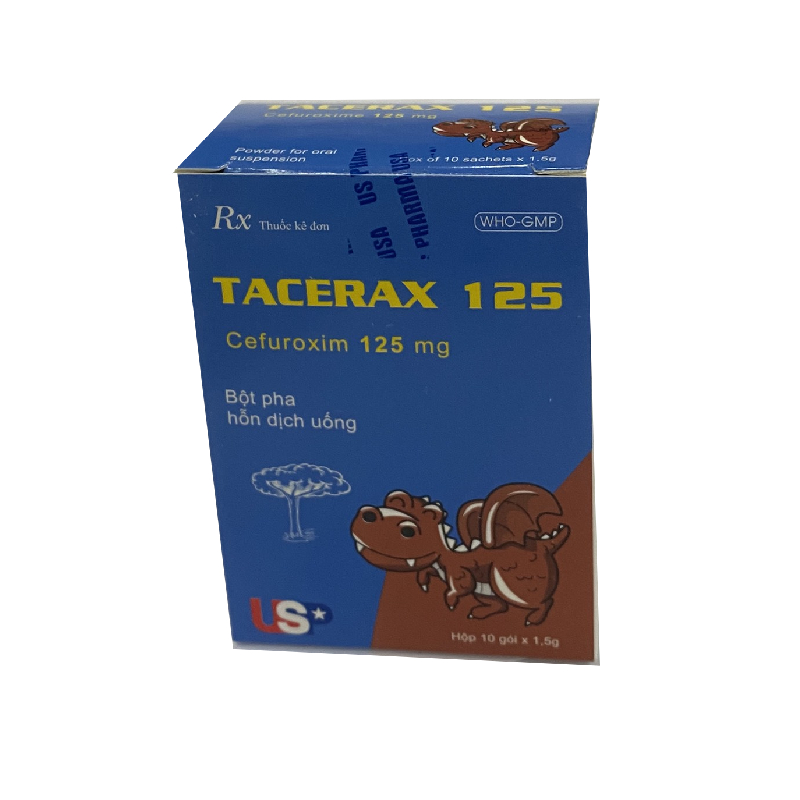 Tacerax Cefuroxim 125mg USP (H/10gói)