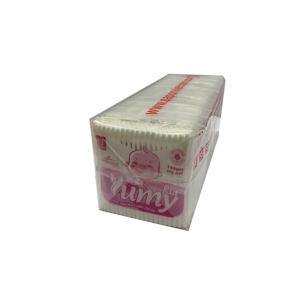 Tăm Bông Trẻ Em Gói Yumy (Bịch 12 gói x 100 que)
