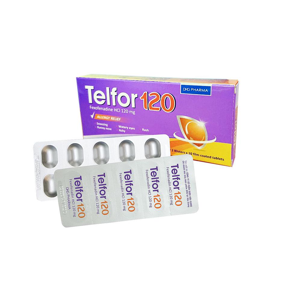 Telfor Fexofenadin 120mg DHG Hậu Giang (Hộp 20 viên)