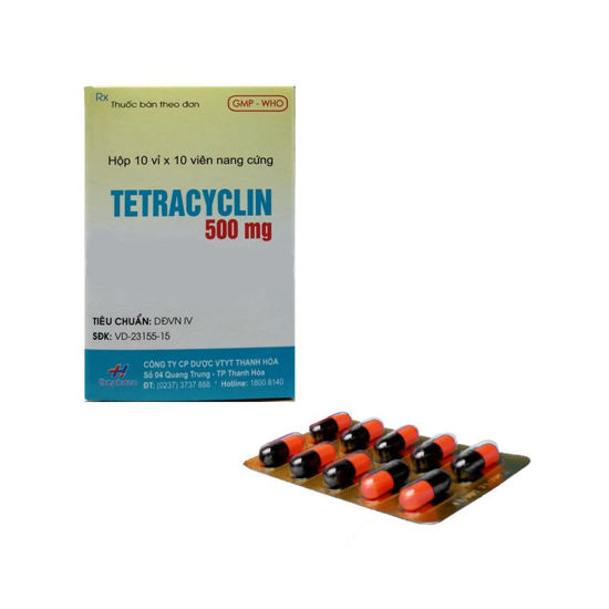 Tetracyclin 500mg Thanh Hóa (Hộp 100 viên)